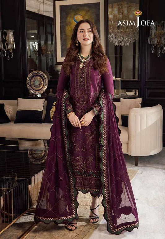 ASIM JOFA LUXURY LAWN UNSTICH EMB 3PC - City Cloth House