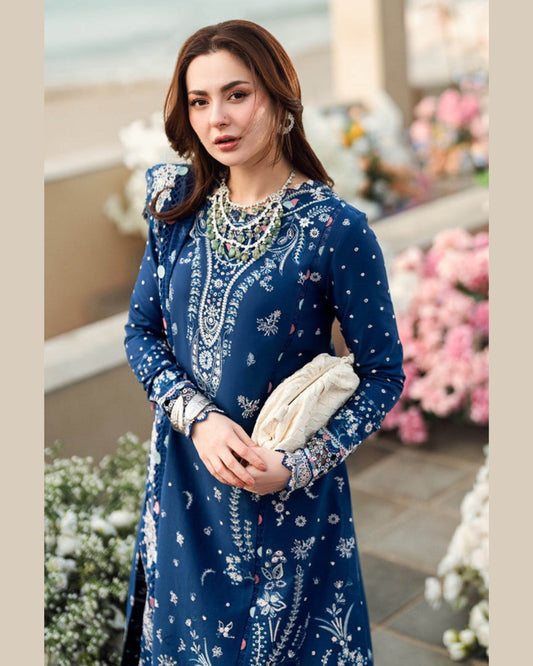 QALAMKAR LAWN UNSTITCHED EMB 3PC - City Cloth House