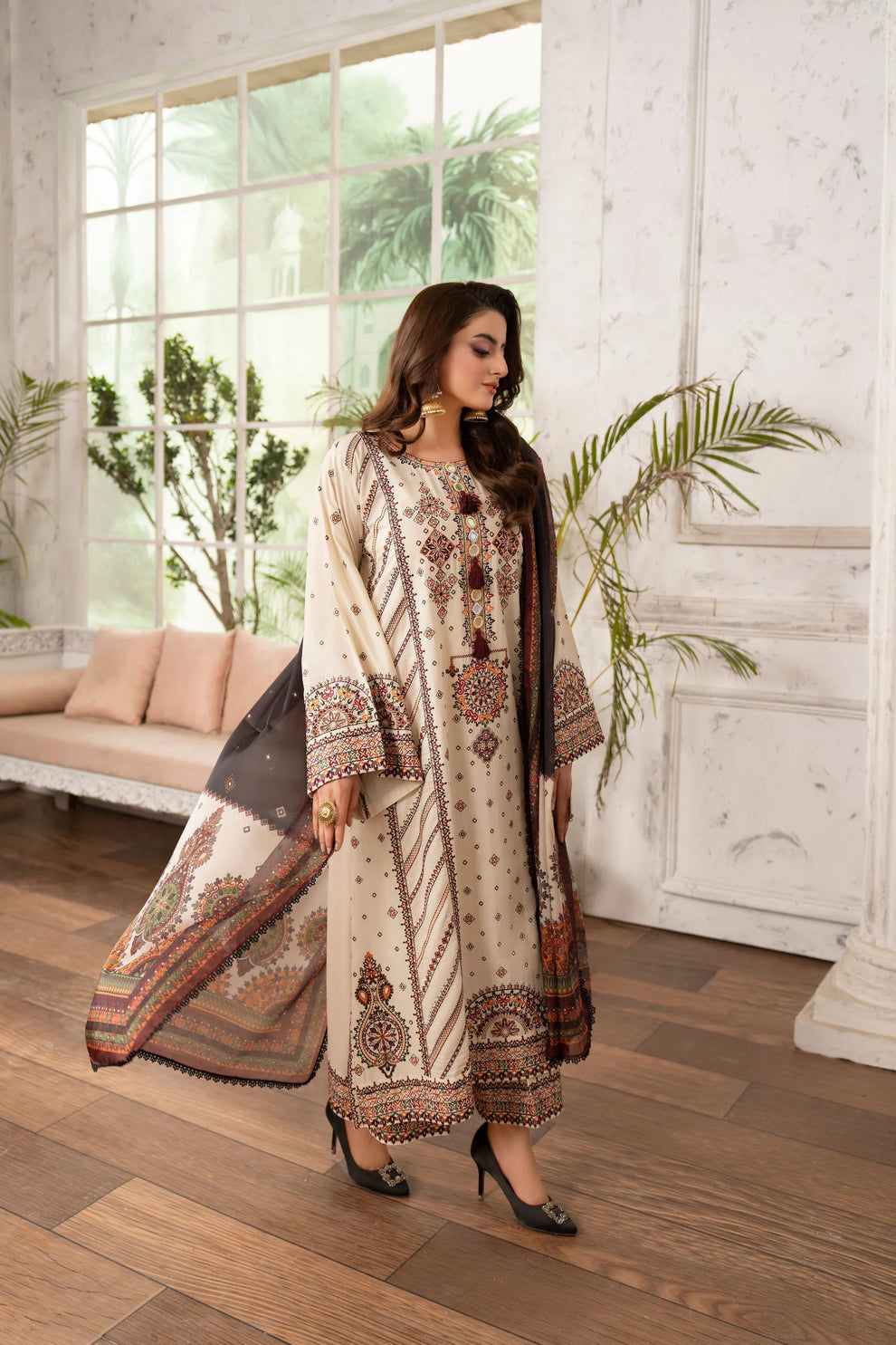 Roshni | Emb Unstitched Dhanak 3pc