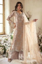 ANNUS ABRAR SILK UNSTITCHED EMB ANIAAZ SUIT