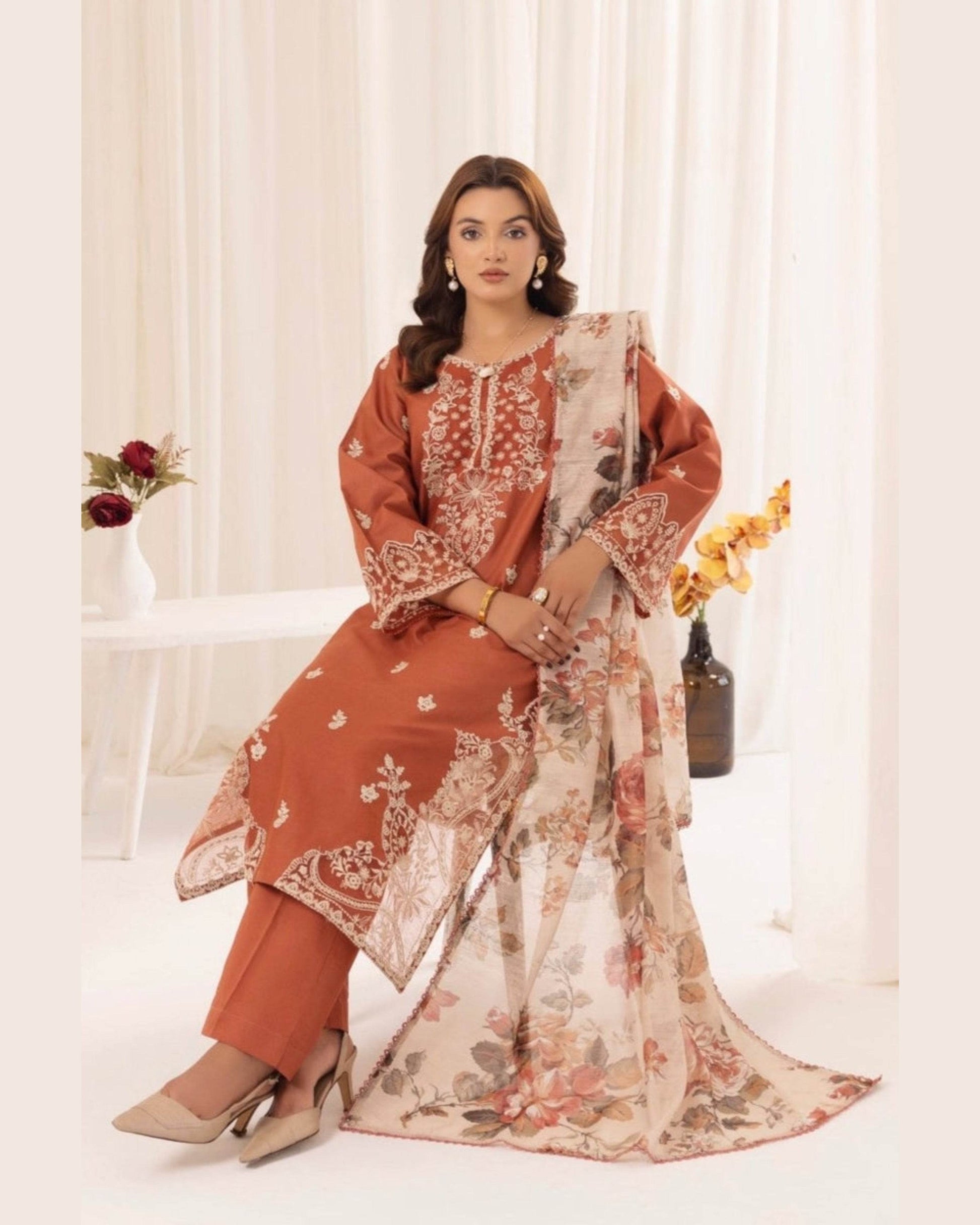 MOHAGNI LAWN PREMIUM UNSTITCHED EMB 3PC - City Cloth House
