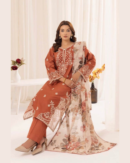 MOHAGNI LAWN PREMIUM UNSTITCHED EMB 3PC - City Cloth House