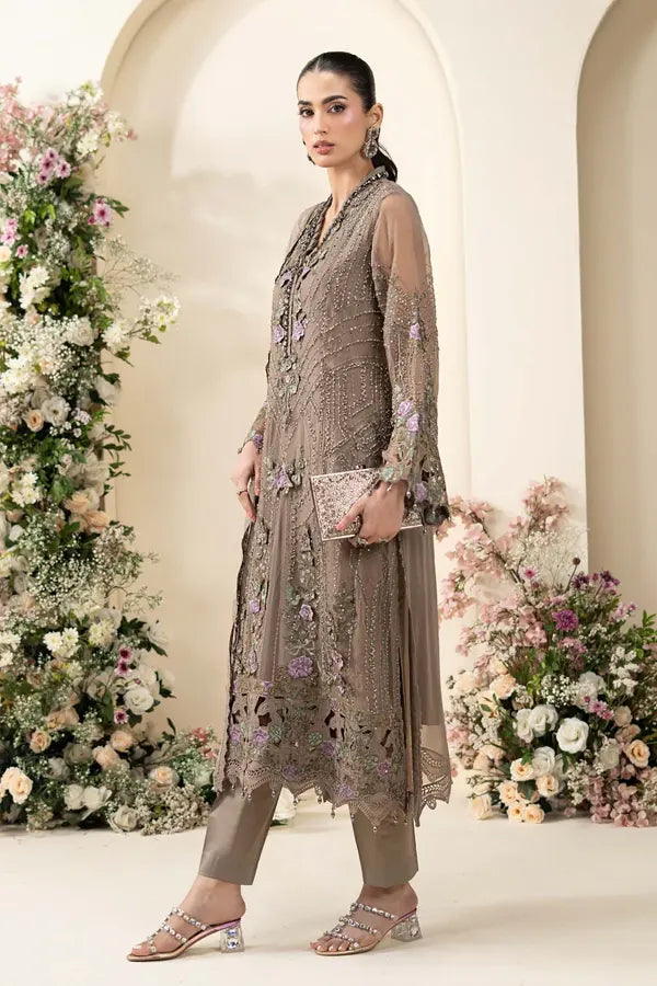MARIA.B CHIFFON UNSTITCHED EMB D-2 SUIT