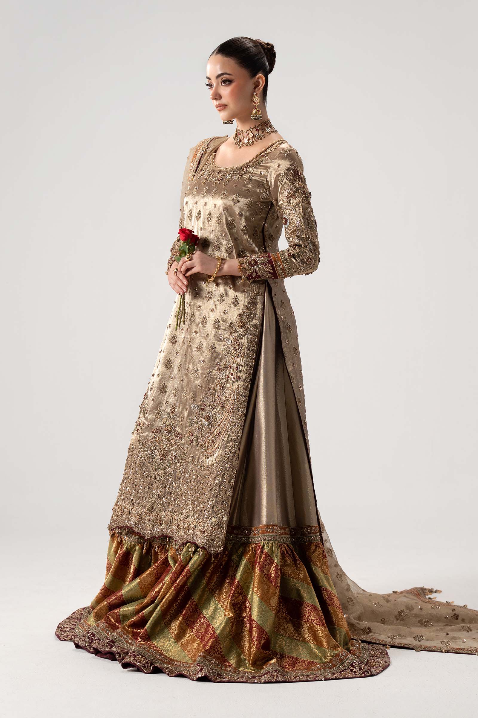 MARIA.B ZARI NET UNSTITCHED EMB MC-07 SUIT