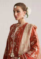 HUSSAIN REHAR DHANAK UNSTITCHED EMB 3PC - City Cloth House