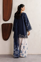 Indigo | Emb Unstitched Silk 3pc