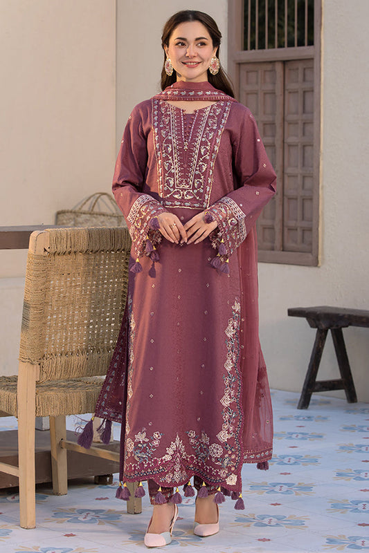 QALAMKAR DHANAK UNSTITCHED EMB 3PC