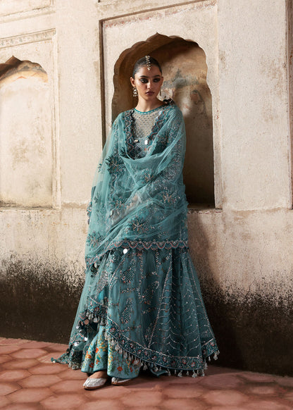 HUSSAIN REHAR ORGANZA UNSTITCHED EMB NAGMA MAXI