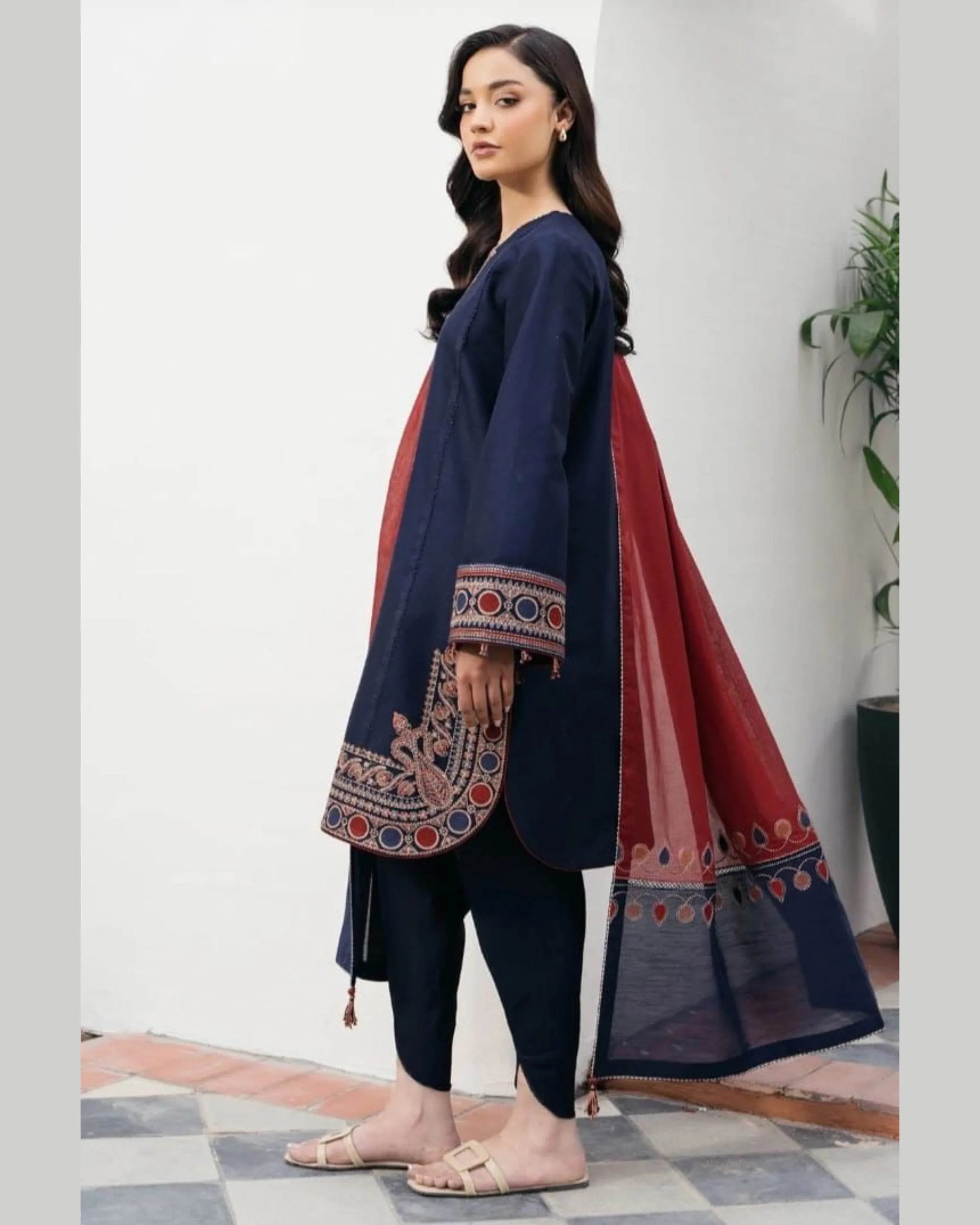 JAZMIN LAWN PREMIUM UNSTICH EMB 3PC - City Cloth House