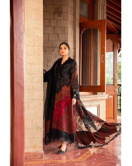 MARIA.B LAWN UNSTITCHED EMB 3PC - City Cloth House