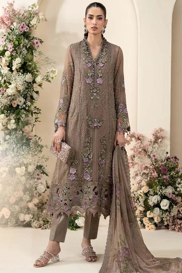 MARIA.B CHIFFON UNSTITCHED EMB D-2 SUIT
