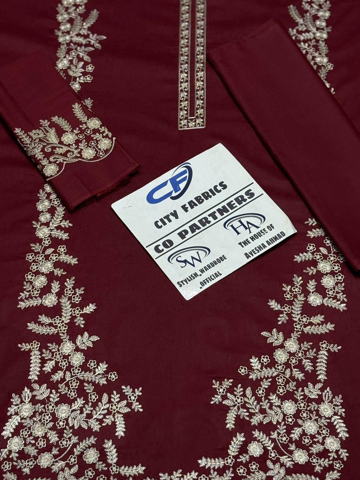 CITY FABRICS LAWN UNSTITCHED EMB 2PC - City Cloth House