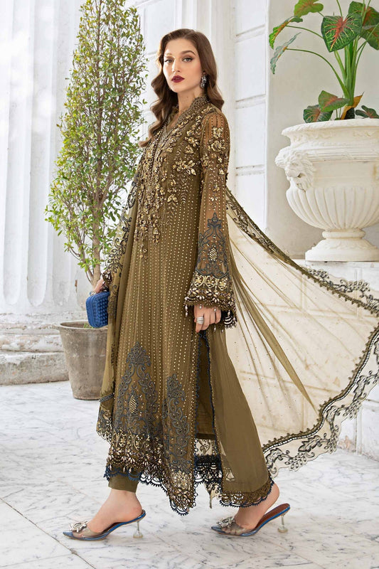 MARIA.B CHIFFON UNSTITCHED EMB SUIT