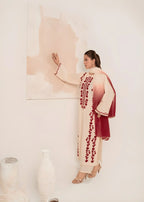 ZARIF DHANAK LUXURY UNSTITCHED EMB 3PC - City Cloth House