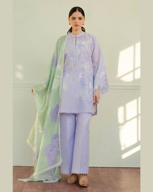 ZARA SHAHJAHAN LUXURY LAWN UNSTICH EMB 3PC - City Cloth House