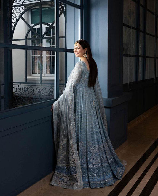 FAIZA SAQLAIN NET UNSTITCHED EMB MAXI - City Cloth House