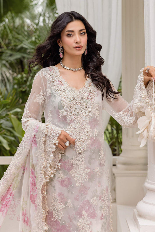 MARIA.B CHIFFON UNSTITCHED EMB D-1 SUIT