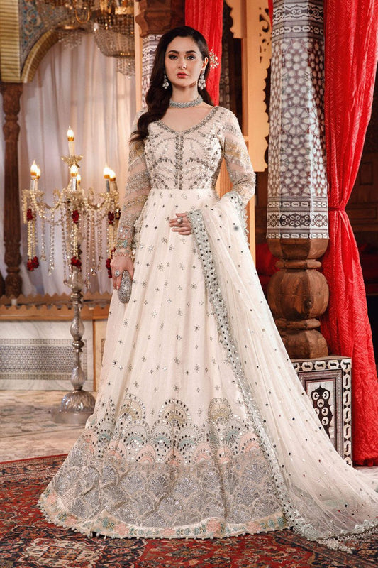MARIA.B RAW SILK UNSTITCHED EMB SUIT
