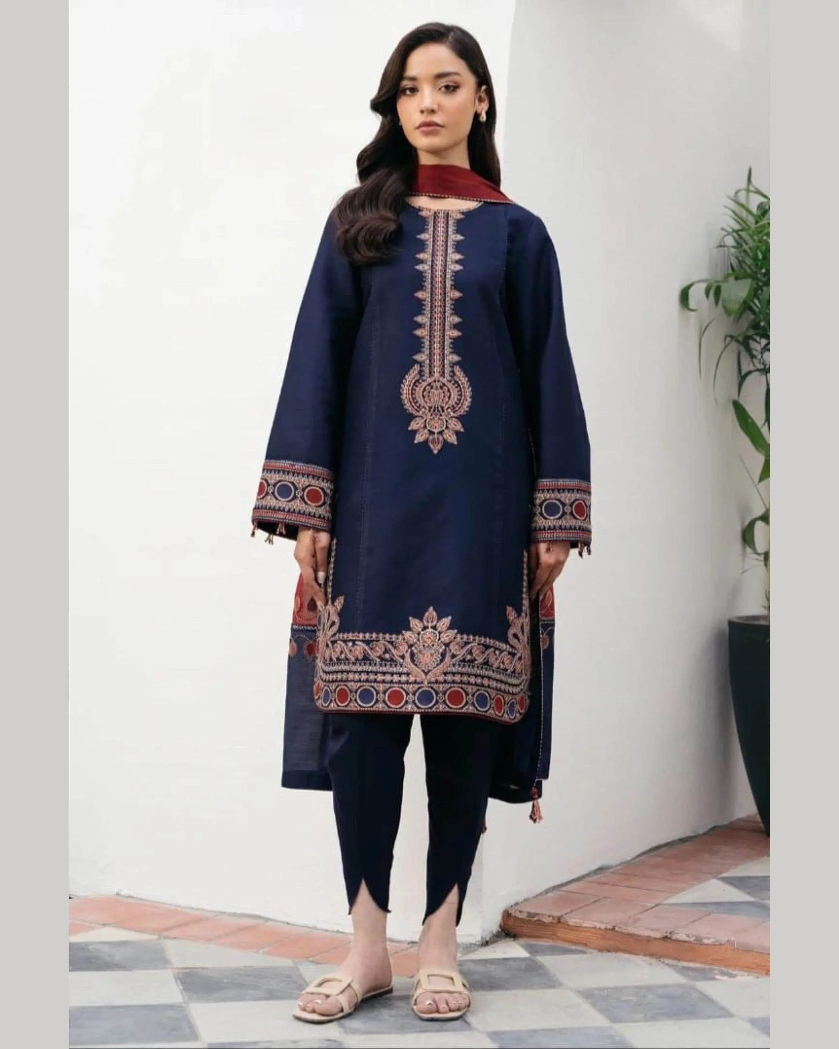 JAZMIN LAWN PREMIUM UNSTICH EMB 3PC - City Cloth House