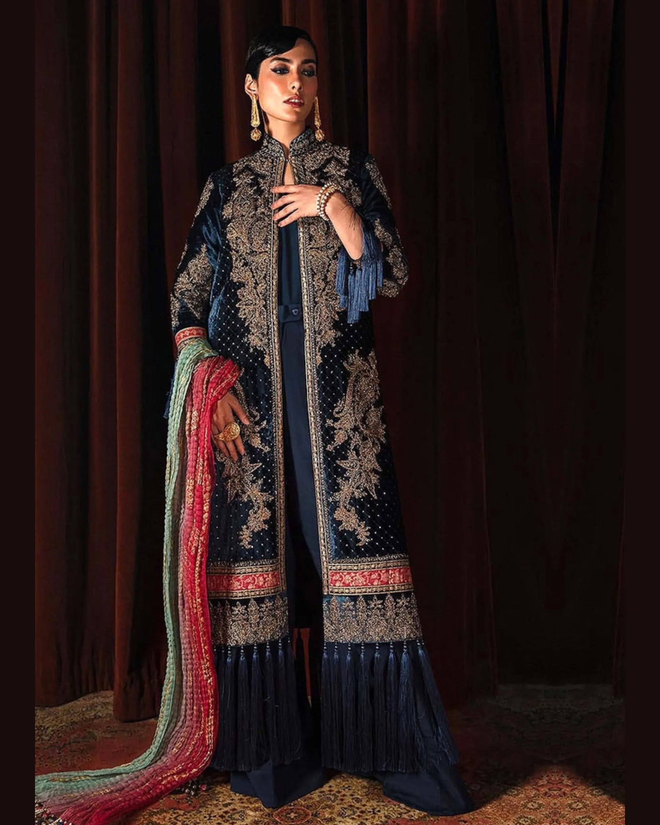 SANA SAFINAZ VELVET UNSTICH EMB 3PC - City Cloth House