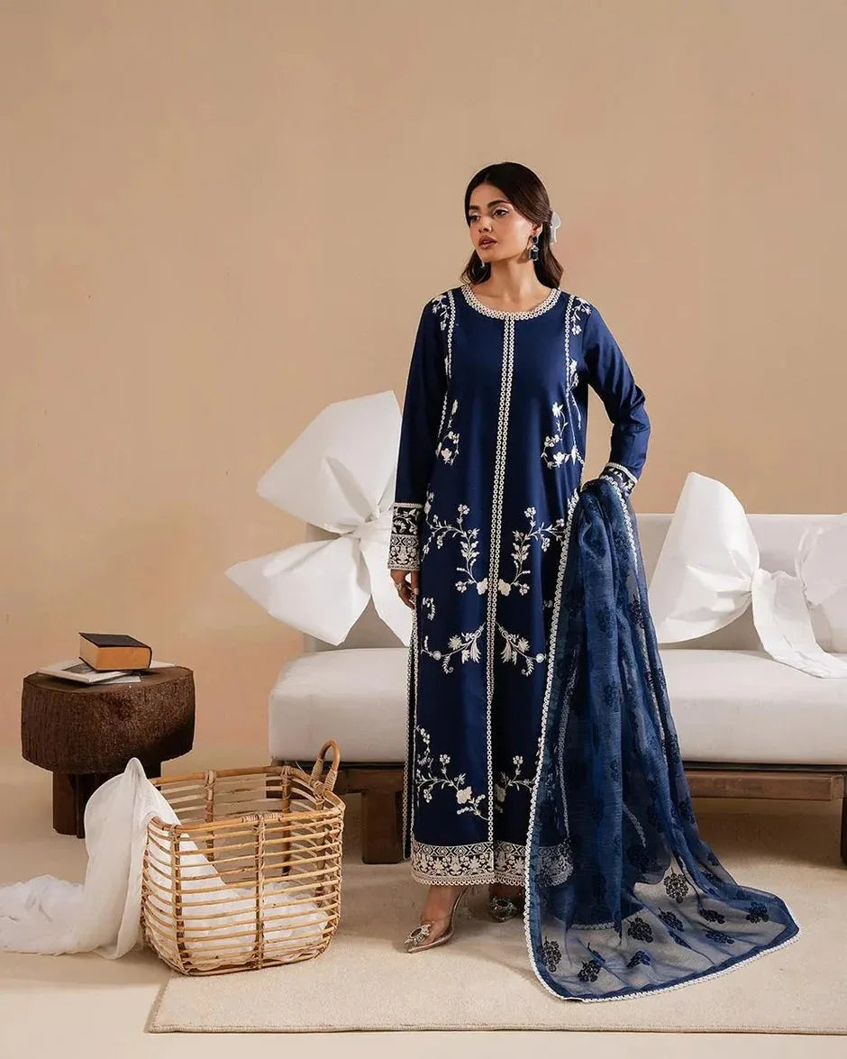 MARYAM MARIA LAWN LUXURY UNSTITCHED EMB 3PC - City Cloth House