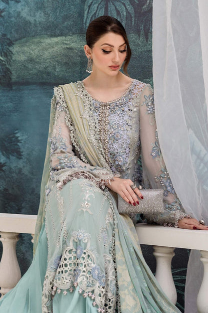 MARIA.B CHIFFON UNSTITCHED EMB D-8 SUIT