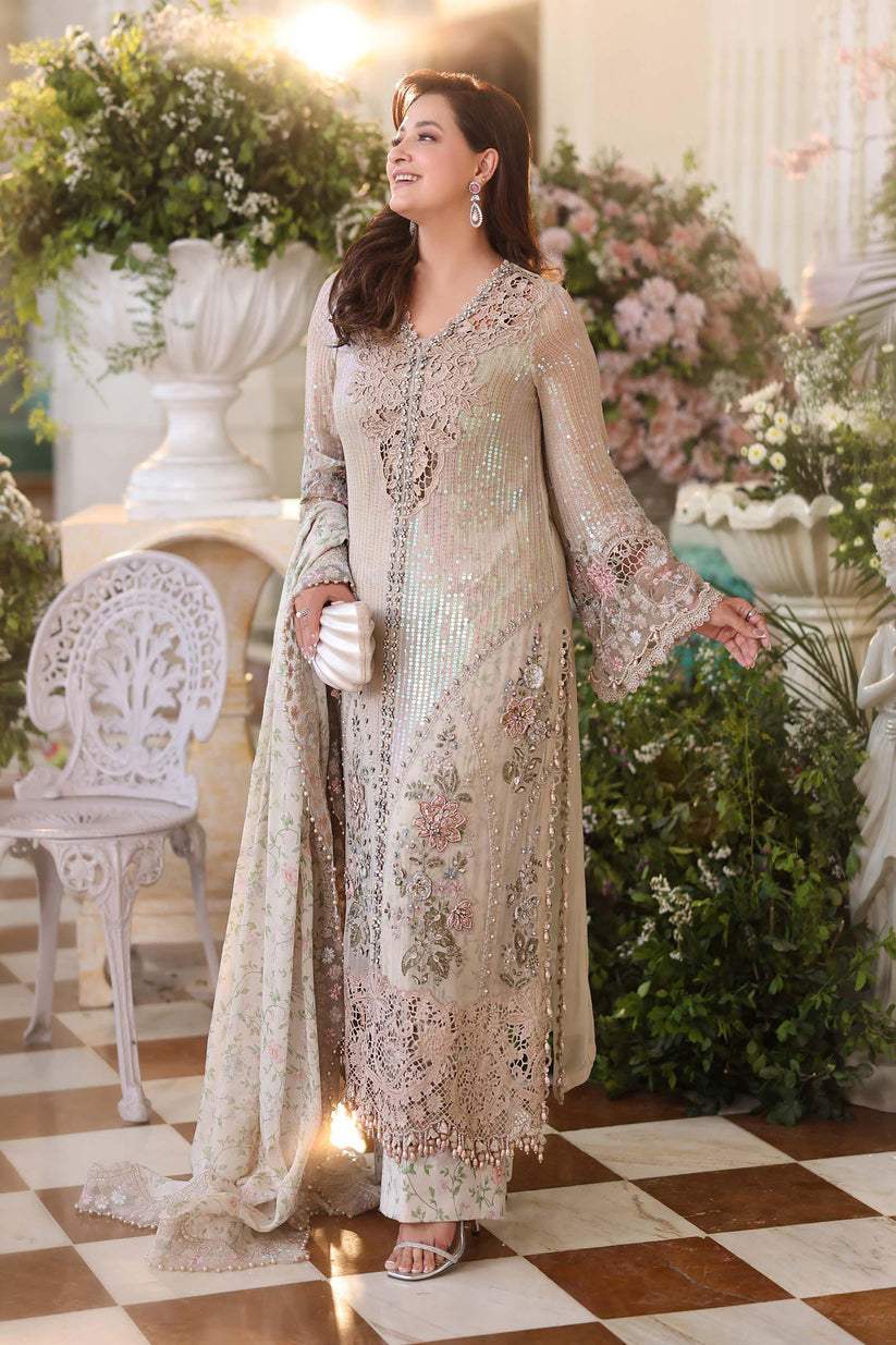 MARIA.B CHIFFON UNSTITCHED EMB D-7 SUIT