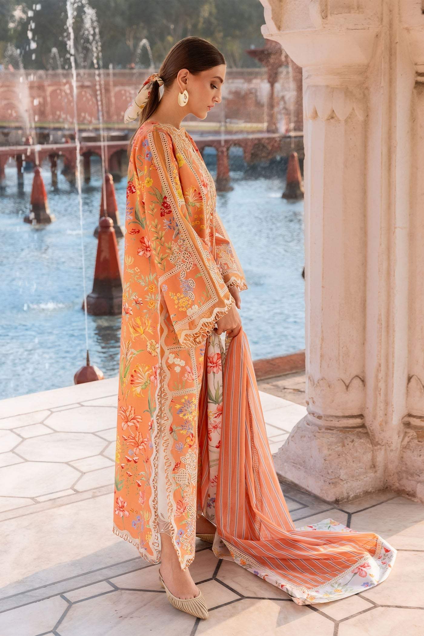 Coral | Emb Unstitched Lawn 3pc
