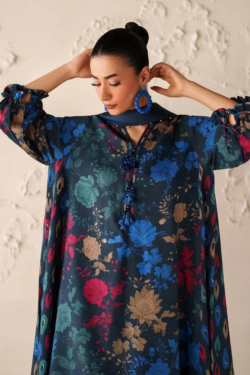 BAROQUE LINEN PRINTED UNSTICHED 3PC - City Cloth House