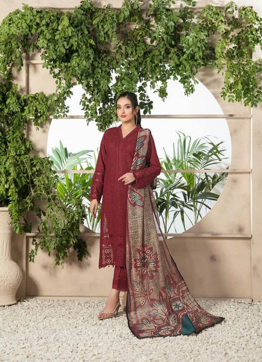 ITTEHAD LAWN LUXURY UNSTICH EMB 3PC - City Cloth House
