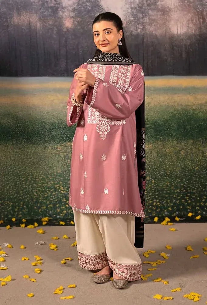 URGE DHANAK PREMIUM UNSTITCHED EMB 3PC - City Cloth House