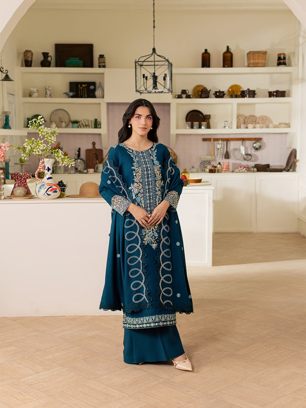 Nazakat | Emb Unstitched Dhanak 3pc