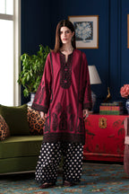 Zuri | Emb Unstitched Shamoz silk 2pc