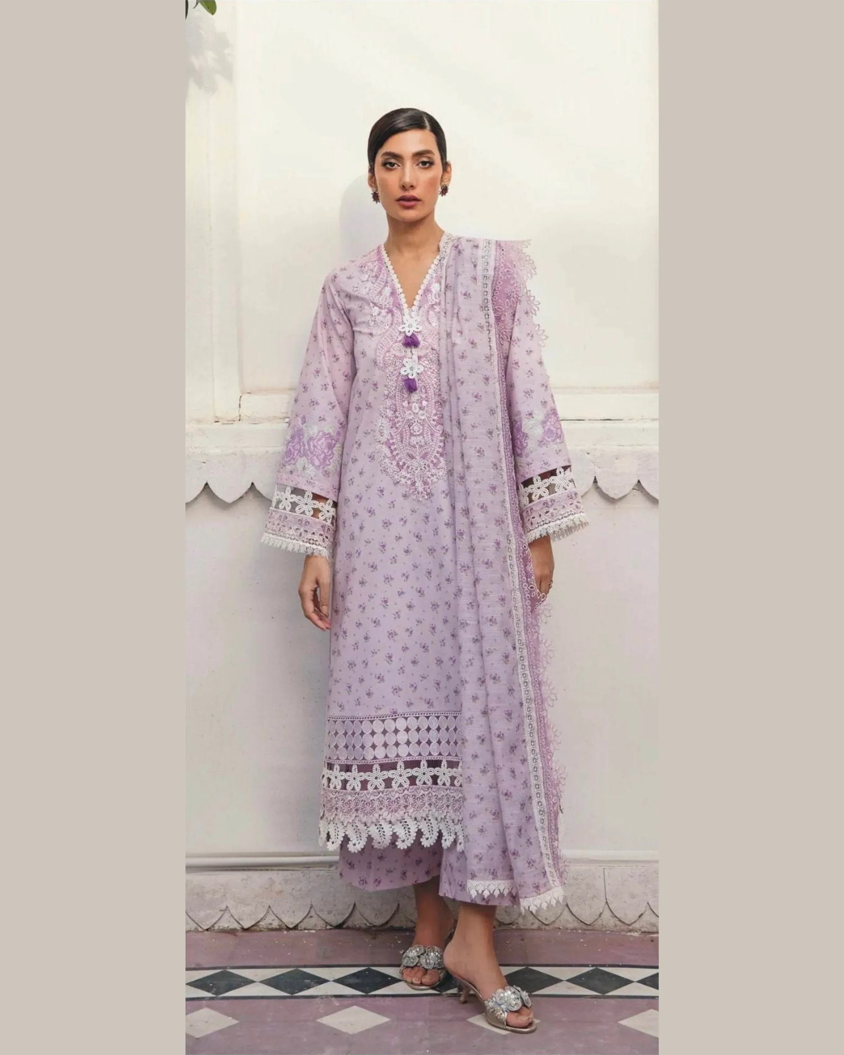 ETHNIC KARANDI UNSTICHED PRINTED 3PC - City Cloth House