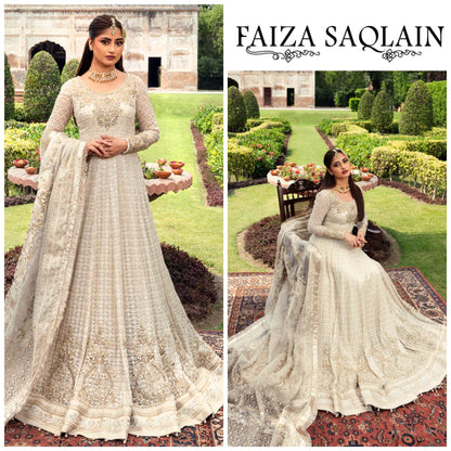FAIZA SAQLAIN CHIFFON UNSTITCHED EMB MAXI - City Cloth House
