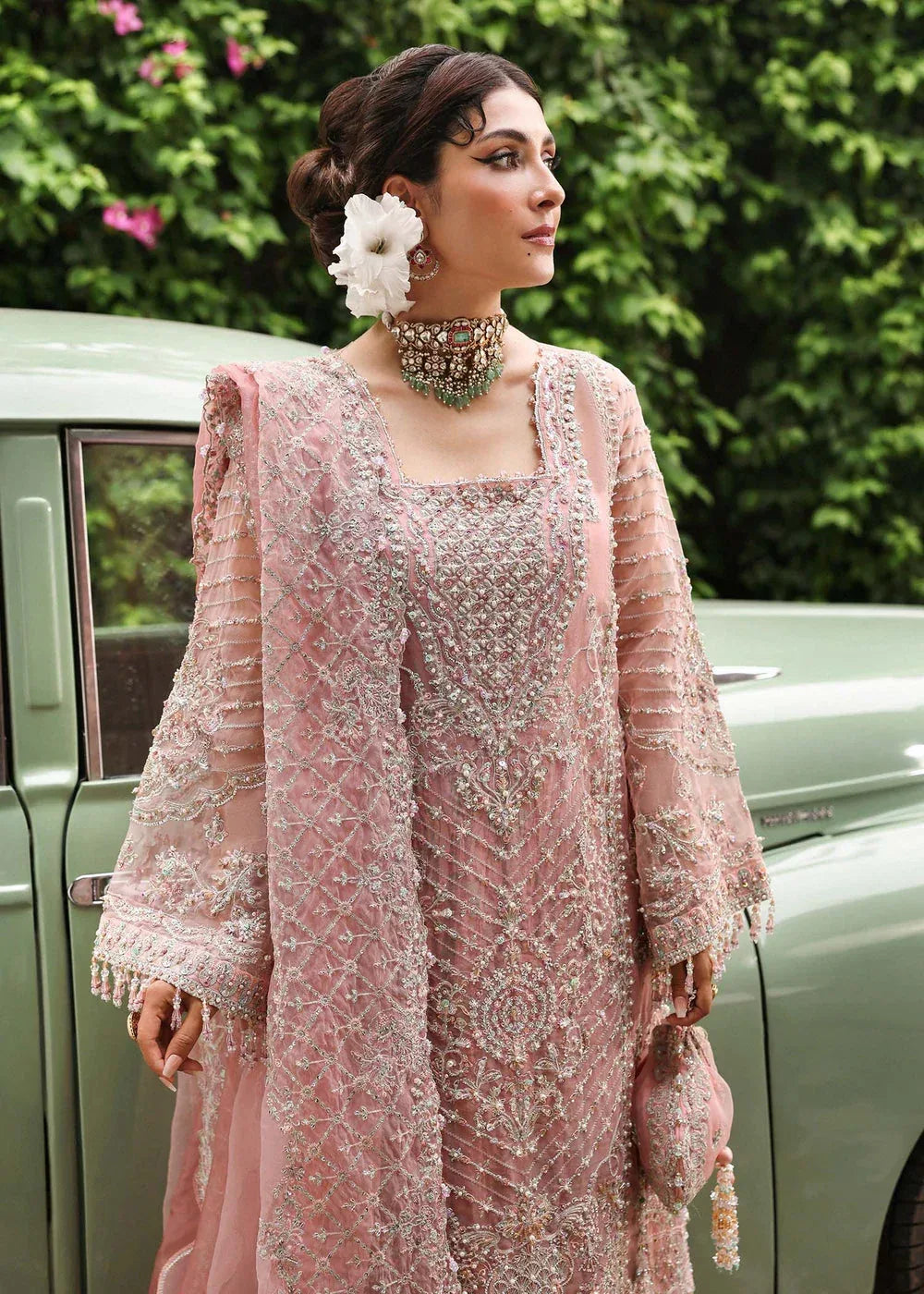 KANWAL MALIK ORGANZA UNSTITCHED EMB SHABNAM SUIT - City Cloth House