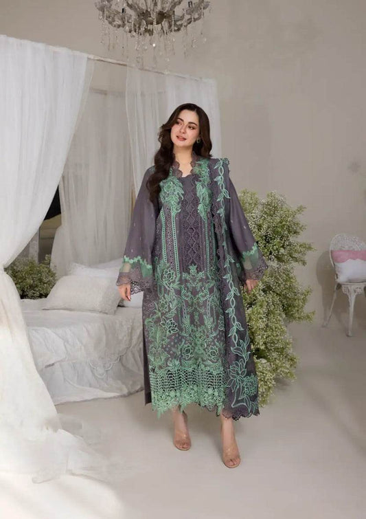 SOBIA NAZIR LAWN UNSTITCHED EMB 3PC 25’ (3-B) - City Cloth House