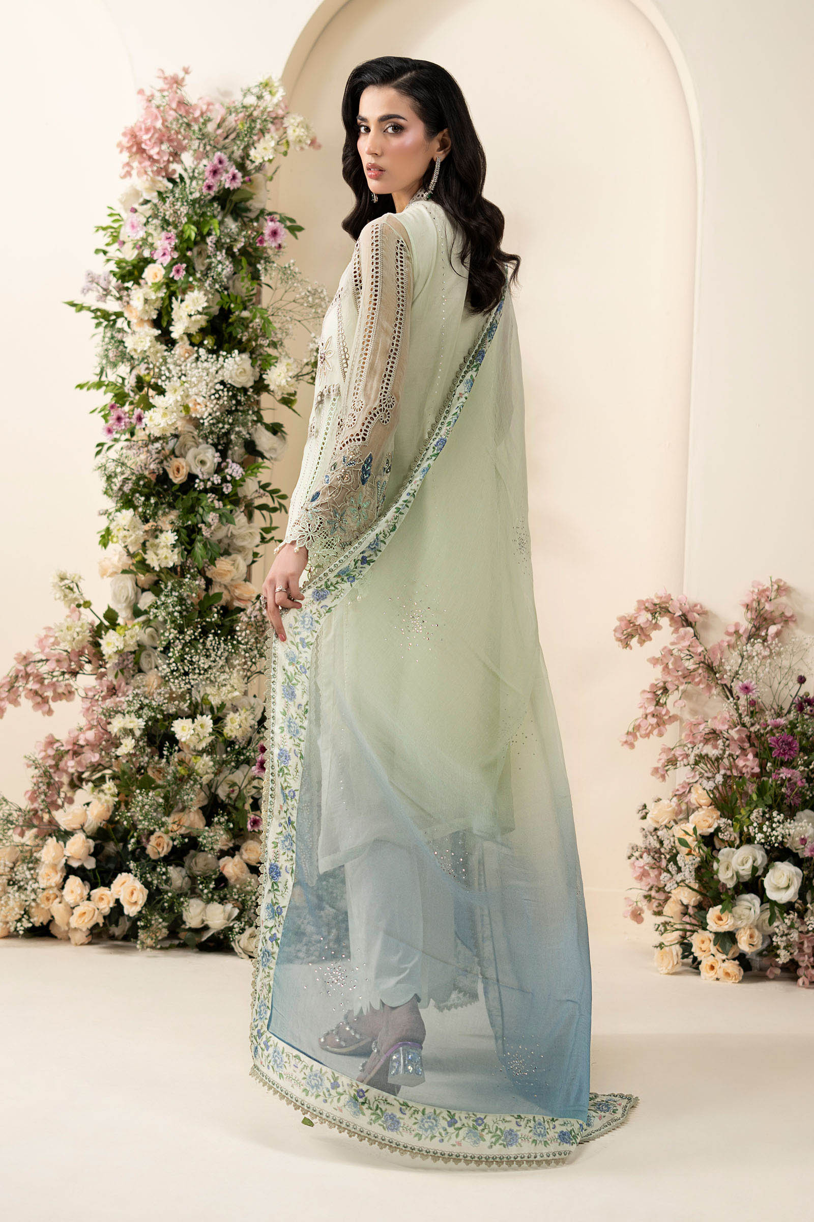 MARIA.B CHIFFON UNSTITCHED EMB D-5 SUIT