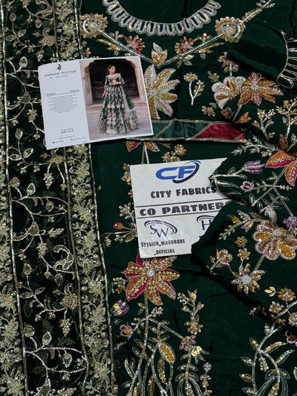 AHMED SULTAN RAW SILK UNSTITCHED EMB MAXI - City Cloth House