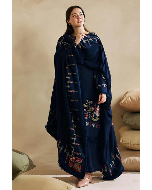 ZARA SHAHJAHAN KHADDAR UNSTITCHED EMB 3PC - City Cloth House