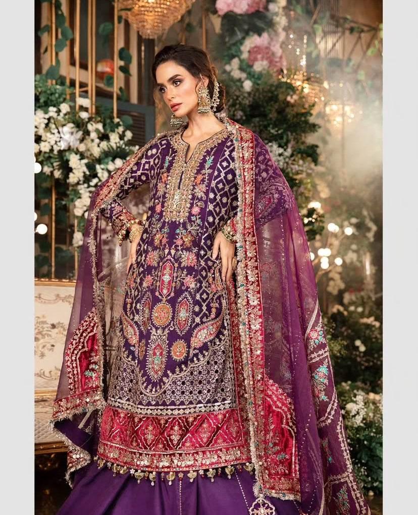 MARIA.B ORGANZA UNSTITCHED EMB MAXI - City Cloth House