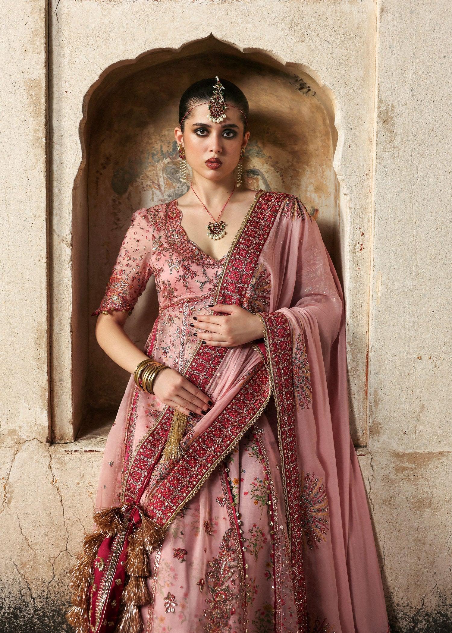 HUSSAIN REHAR ORGANZA UNSTITCHED EMB ROSHANARA SUIT - City Cloth House