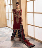 CHARIZMA CHIFFON UNSTITCHED EMB SUIT - City Cloth House