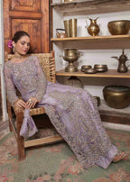 KANWAL MALIK RAW SILK UNSTITCHED EMB JAMANI SUIT - City Cloth House