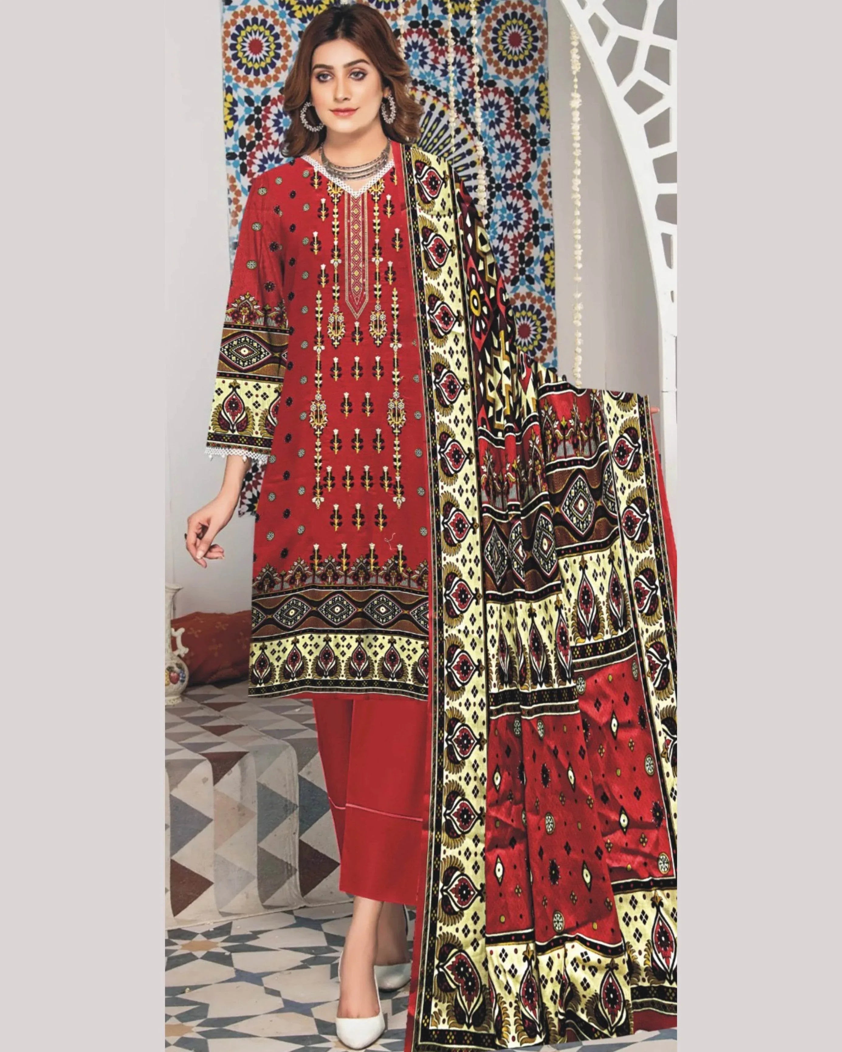 MIRAAL LAWN UNSTITCHED EMB 3PC - City Cloth House