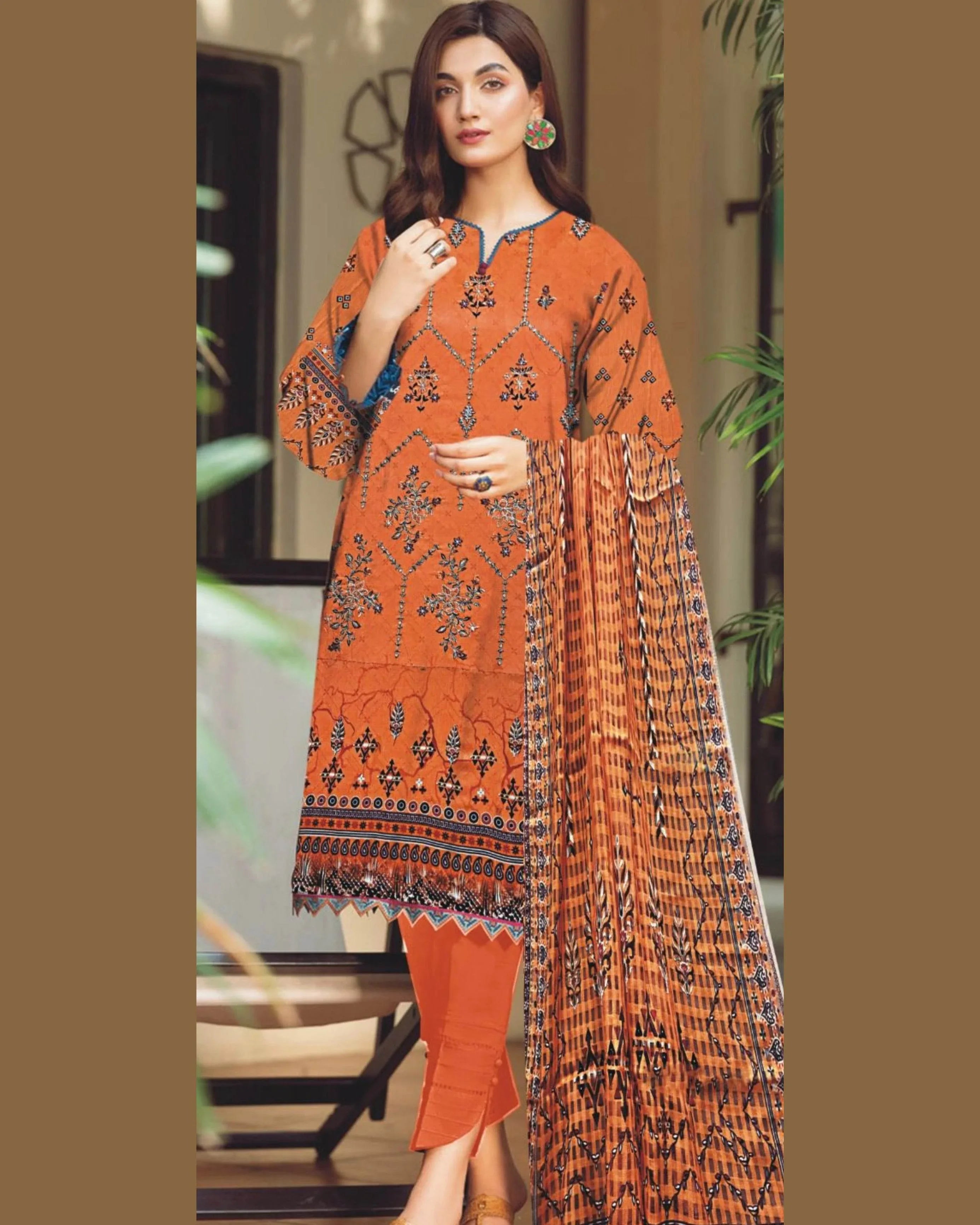 MIRAAL LAWN UNSTITCHED EMB 3PC - City Cloth House