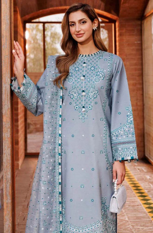 FARASHA LAWN LUXURY UNSTICH EMB 3PC - City Cloth House