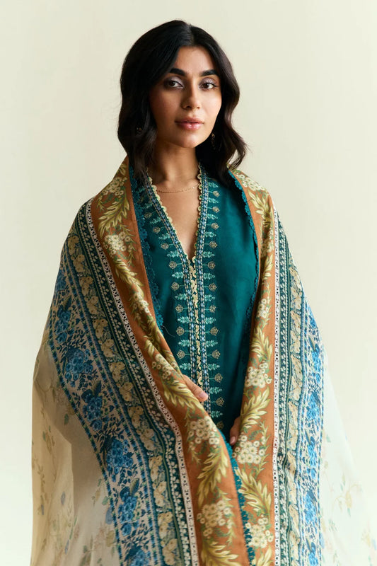 ZARA SHAHJAHAN DHANAK UNSTITCHED EMB 3PC