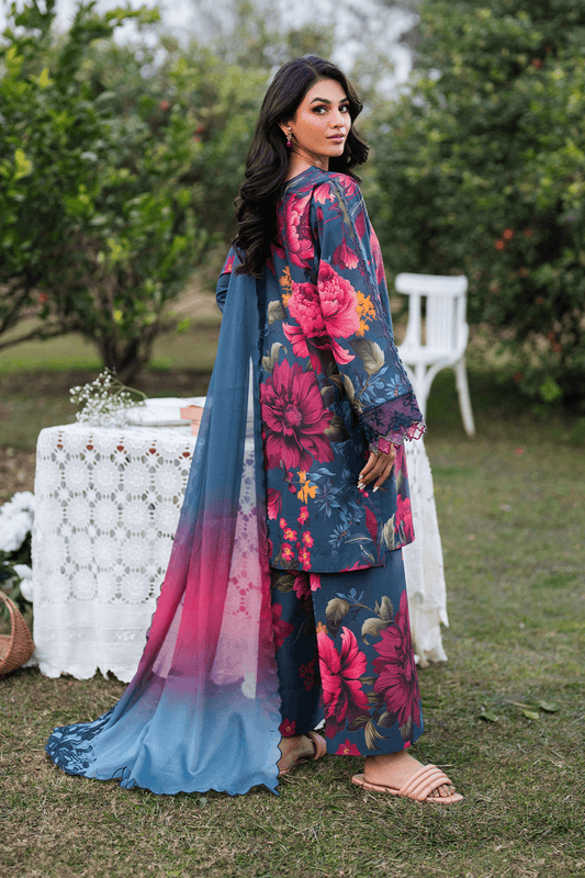 BAROQUE LAWN PRINTED UNSTICH 3PC - City Cloth House