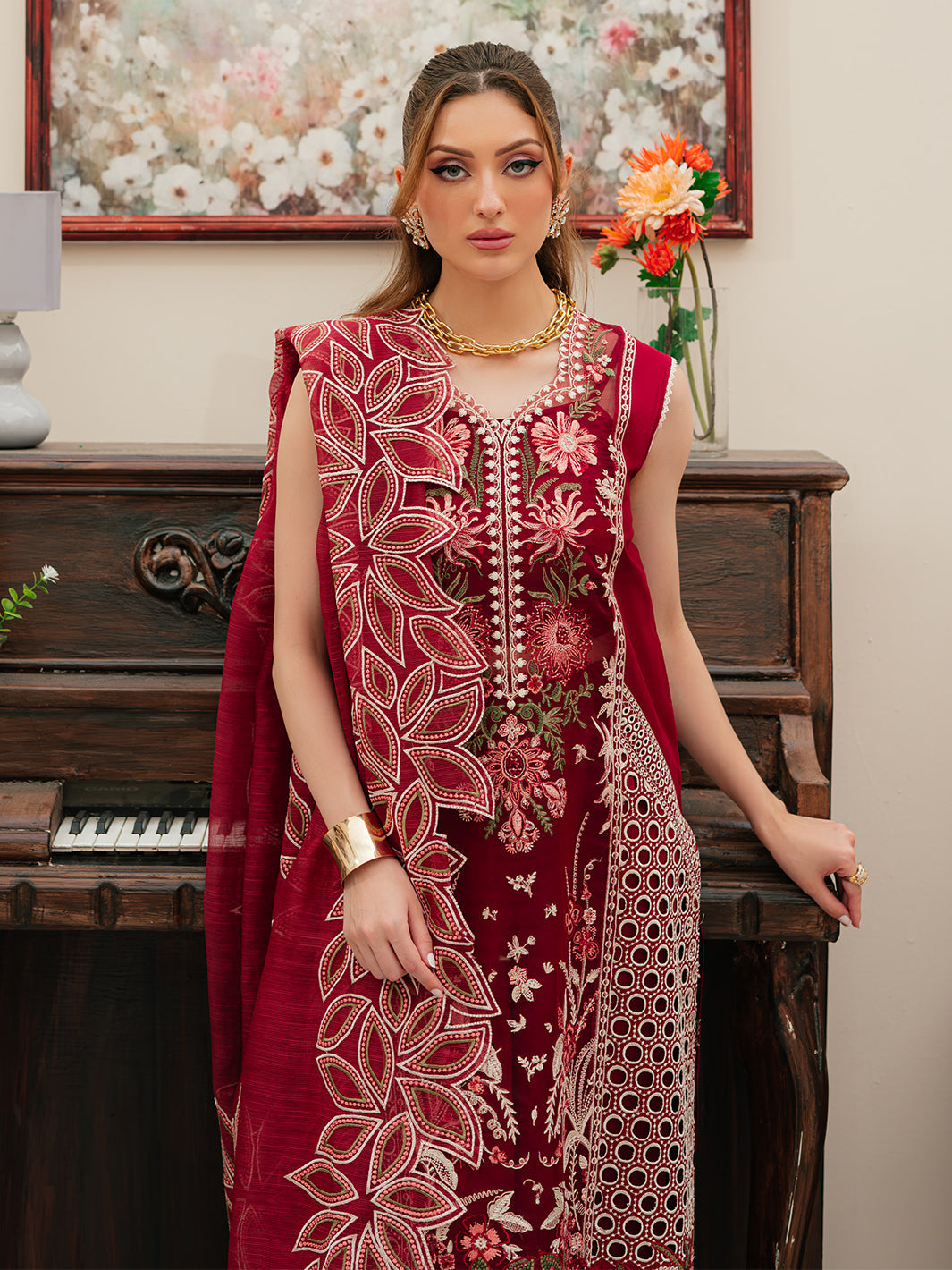 Gulnar | Emb Unstitched Dhanak 3pc